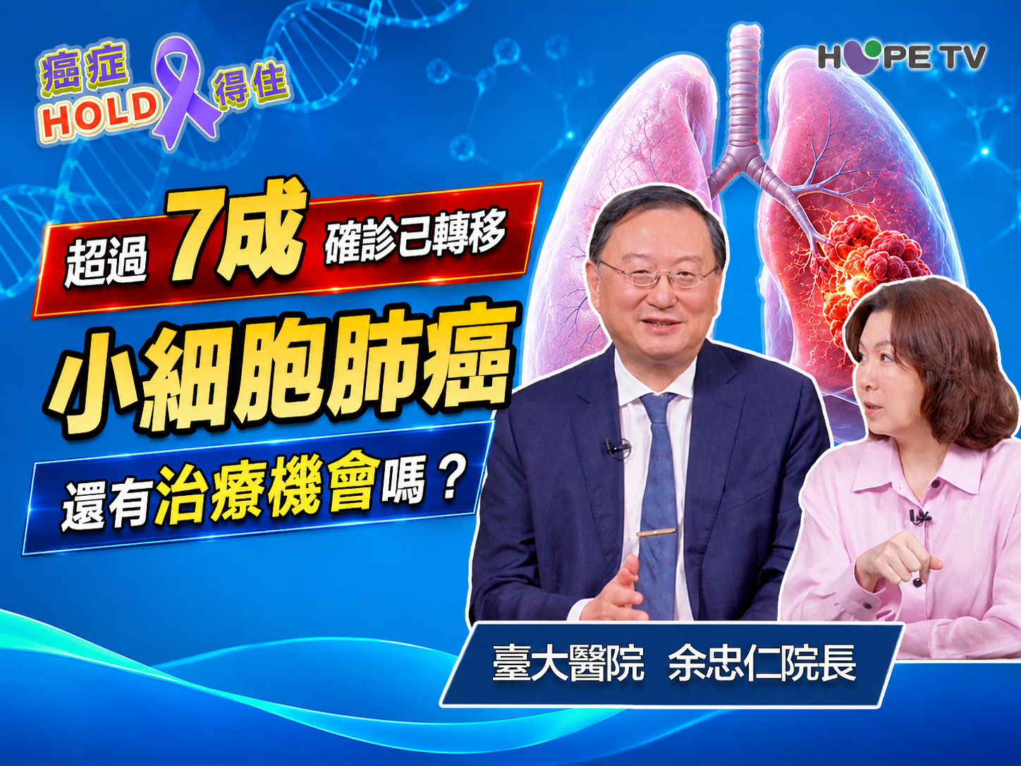 超過7成，確診已轉移！小細胞肺癌還有治癒機會嗎？｜ft.臺大醫院 余忠仁院長｜【癌症HOLD得住】