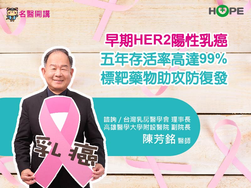 【名醫開講】早期HER2陽性乳癌五年存活率高達99%　標靶藥物助攻防復發